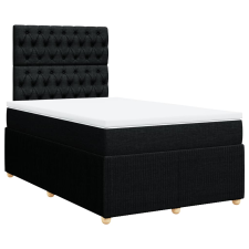vidaXL fekete szövet rugós ágy matraccal 120 x 200 cm (3292032) ágy és ágykellék