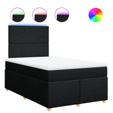 vidaXL fekete szövet rugós ágy matraccal 120 x 200 cm (3293542) ágy és ágykellék