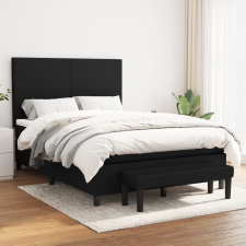 vidaXL fekete szövet rugós ágy matraccal 140 x 190 cm ágy és ágykellék