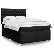 vidaXL fekete szövet rugós ágy matraccal 140 x 190 cm ágy és ágykellék