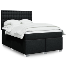 vidaXL fekete szövet rugós ágy matraccal 140 x 190 cm ágy és ágykellék