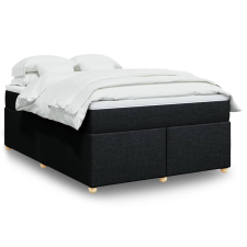 vidaXL fekete szövet rugós ágy matraccal 140 x 190 cm ágy és ágykellék