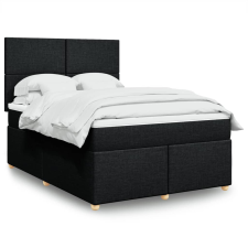 vidaXL fekete szövet rugós ágy matraccal 140 x 190 cm ágy és ágykellék