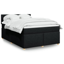 vidaXL fekete szövet rugós ágy matraccal 140 x 190 cm ágy és ágykellék