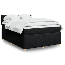 vidaXL fekete szövet rugós ágy matraccal 140 x 190 cm ágy és ágykellék