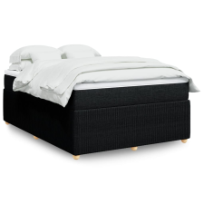 vidaXL fekete szövet rugós ágy matraccal 140 x 190 cm ágy és ágykellék