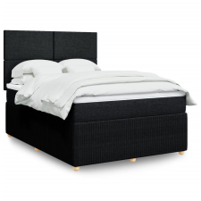 vidaXL fekete szövet rugós ágy matraccal 140 x 190 cm ágy és ágykellék