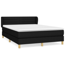 vidaXL fekete szövet rugós ágy matraccal 140 x 190 cm (3126879) ágy és ágykellék