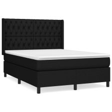 vidaXL fekete szövet rugós ágy matraccal 140 x 190 cm (3131667) ágy és ágykellék
