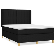 vidaXL fekete szövet rugós ágy matraccal 140 x 190 cm (3132147) ágy és ágykellék