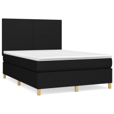 vidaXL fekete szövet rugós ágy matraccal 140 x 190 cm (3142171) ágy és ágykellék