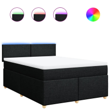 vidaXL fekete szövet rugós ágy matraccal 140 x 190 cm (3288970) ágy és ágykellék
