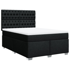 vidaXL fekete szövet rugós ágy matraccal 140 x 190 cm (3290492) ágy és ágykellék