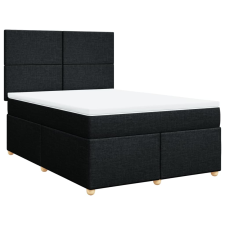 vidaXL fekete szövet rugós ágy matraccal 140 x 190 cm (3291270) ágy és ágykellék