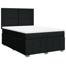 vidaXL fekete szövet rugós ágy matraccal 140 x 190 cm (3291658) ágy és ágykellék