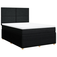 vidaXL fekete szövet rugós ágy matraccal 140 x 190 cm (3292046) ágy és ágykellék