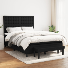 vidaXL fekete szövet rugós ágy matraccal 140 x 200 cm ágy és ágykellék