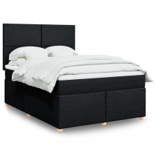 vidaXL fekete szövet rugós ágy matraccal 140 x 200 cm ágy és ágykellék