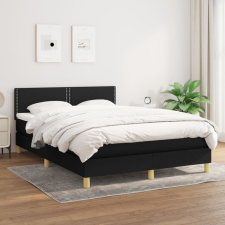 vidaXL fekete szövet rugós ágy matraccal 140 x 200 cm ágy és ágykellék
