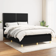 vidaXL fekete szövet rugós ágy matraccal 140 x 200 cm ágy és ágykellék