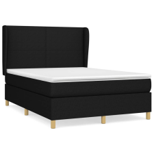 vidaXL fekete szövet rugós ágy matraccal 140 x 200 cm (3128367) ágy és ágykellék