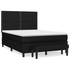 vidaXL fekete szövet rugós ágy matraccal 140 x 200 cm (3136519) ágy és ágykellék