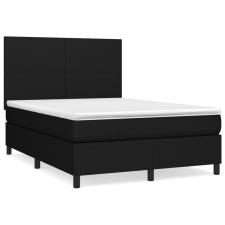 vidaXL fekete szövet rugós ágy matraccal 140 x 200 cm (3141619) ágy és ágykellék
