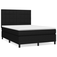 vidaXL fekete szövet rugós ágy matraccal 140 x 200 cm (3141779) ágy és ágykellék