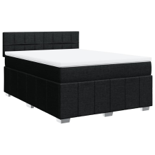 vidaXL fekete szövet rugós ágy matraccal 140 x 200 cm (3287093) ágy és ágykellék