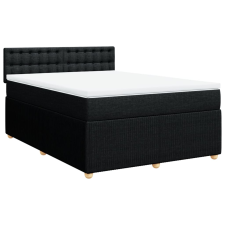 vidaXL fekete szövet rugós ágy matraccal 140 x 200 cm (3287495) ágy és ágykellék