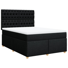 vidaXL fekete szövet rugós ágy matraccal 140 x 200 cm (3291312) ágy és ágykellék