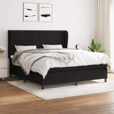 vidaXL fekete szövet rugós ágy matraccal 160x200 cm ágy és ágykellék