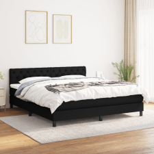vidaXL fekete szövet rugós ágy matraccal 160x200 cm ágy és ágykellék