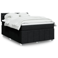 vidaXL fekete szövet rugós ágy matraccal 160x200 cm ágy és ágykellék