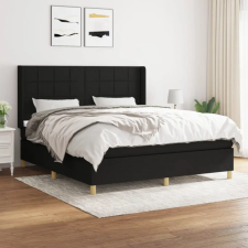 vidaXL fekete szövet rugós ágy matraccal 160x200 cm ágy és ágykellék