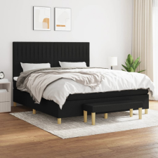 vidaXL fekete szövet rugós ágy matraccal 160x200 cm ágy és ágykellék