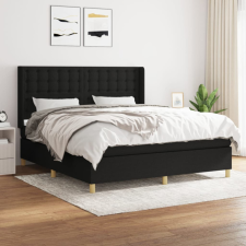 vidaXL fekete szövet rugós ágy matraccal 160x200 cm ágy és ágykellék
