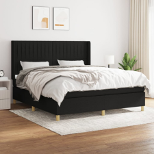 vidaXL fekete szövet rugós ágy matraccal 160x200 cm ágy és ágykellék