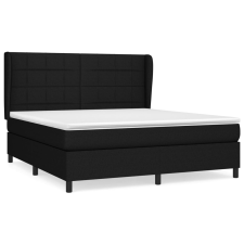 vidaXL fekete szövet rugós ágy matraccal 160x200 cm (3127975) ágy és ágykellék