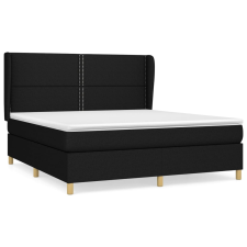 vidaXL fekete szövet rugós ágy matraccal 160x200 cm (3128455) ágy és ágykellék