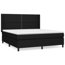 vidaXL fekete szövet rugós ágy matraccal 160x200 cm (3131363) ágy és ágykellék