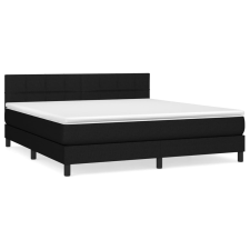 vidaXL fekete szövet rugós ágy matraccal 160x200 cm (3140067) ágy és ágykellék