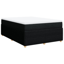 vidaXL fekete szövet rugós ágy matraccal 160x200 cm (3285583) ágy és ágykellék