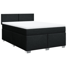 vidaXL fekete szövet rugós ágy matraccal 160x200 cm (3285934) ágy és ágykellék