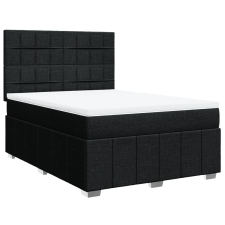 vidaXL fekete szövet rugós ágy matraccal 160x200 cm (3291721) ágy és ágykellék