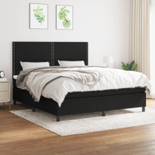 vidaXL fekete szövet rugós ágy matraccal 180 x 200 cm ágy és ágykellék