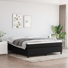 vidaXL fekete szövet rugós ágy matraccal 180 x 200 cm ágy és ágykellék