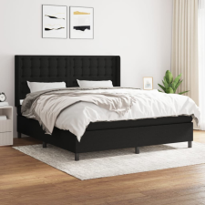 vidaXL fekete szövet rugós ágy matraccal 180 x 200 cm ágy és ágykellék