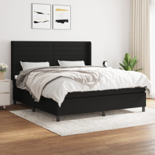 vidaXL fekete szövet rugós ágy matraccal 180 x 200 cm ágy és ágykellék