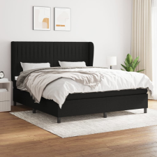 vidaXL fekete szövet rugós ágy matraccal 180 x 200 cm ágy és ágykellék